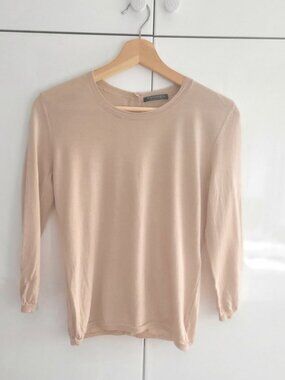 STRENESSE 100% Wool Sweater with Buttons up the Back Beige Size US 4